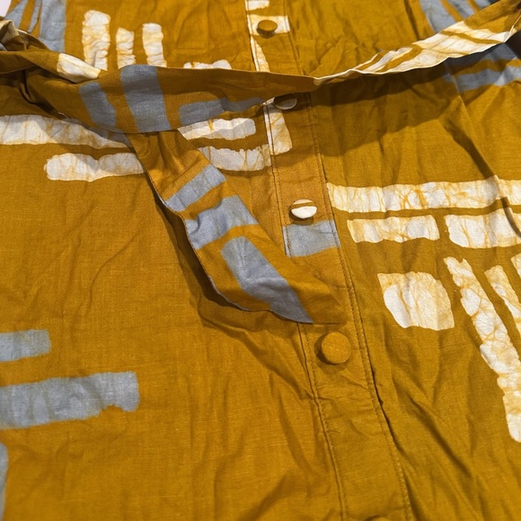 Global Mamas Mustard Yellow and White Sleeveless Dress Size Small - Picture 4 of 11